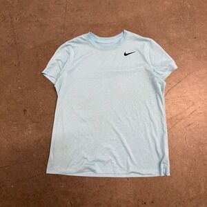 Nike Dri-FIT Mens Short Sleeve Training T-Shirt Light Blue Heather Size S